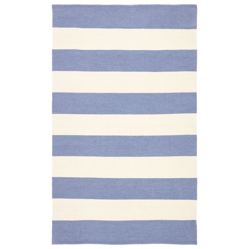Breakwater Bay Mcfarland Handmade Flatweave Blue/Ivory Indoor/Outdoor
